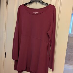 Soft Surroundings Deep Burgundy Long Sleeve Top